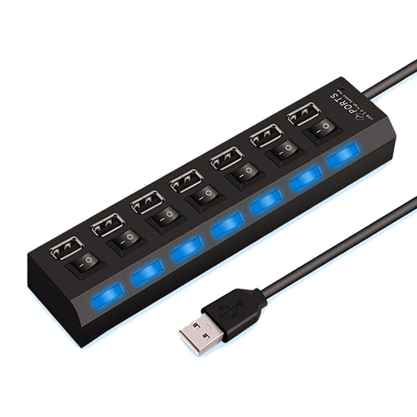 Alta velocidade 4/7 portas usb hub 2.0 adaptador